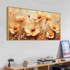 Luxury Peach Blossom Floral Canvas Wall Painting
