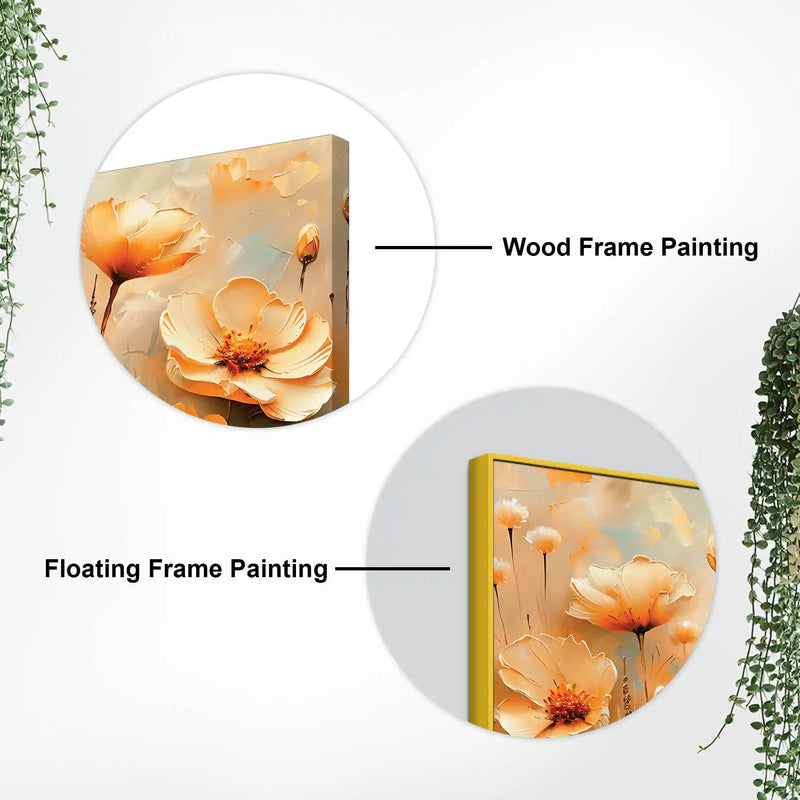 Luxury Peach Blossom Floral Canvas Wall Painting