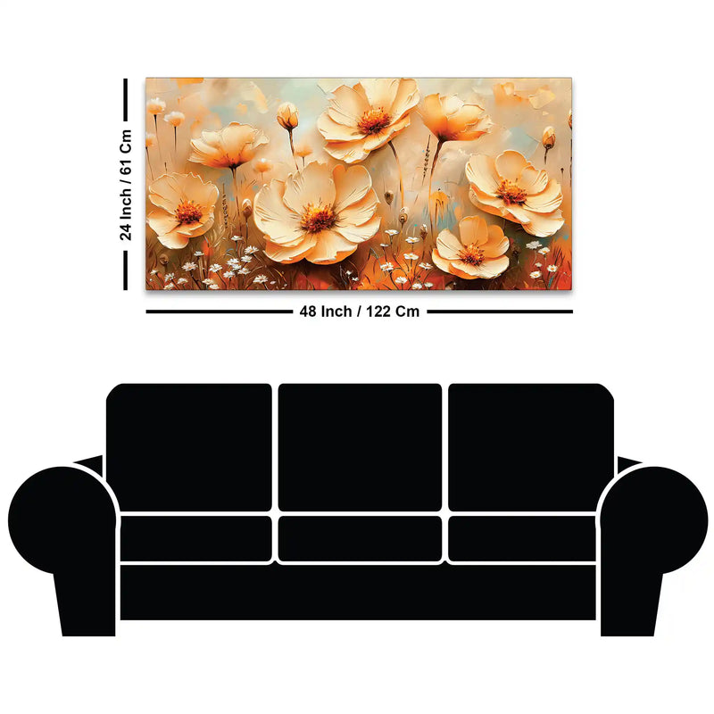 Luxury Peach Blossom Floral Canvas Wall Painting
