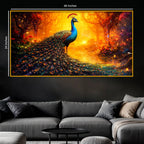 Luxury Peacock Crystal Glass Artwork Elegant Wall Painting