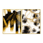 Luxury Peacock Feather Inspired Abstract Acrylic Floating Wall Painting Set of 2