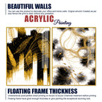 Luxury Peacock Feather Inspired Abstract Acrylic Floating Wall Painting Set of 2