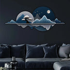 Luxury Pine Mountain Art Premium Crystal Glass Backlit LED Wall Art