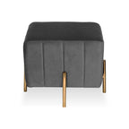 Luxury Pouffe Stool Ottoman in Soft Grey with Golden Touch