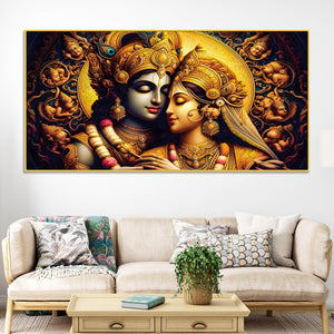 Luxury Radha Krishna Painting Traditional Wall Art