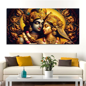 Luxury Radha Krishna Painting Traditional Wall Art