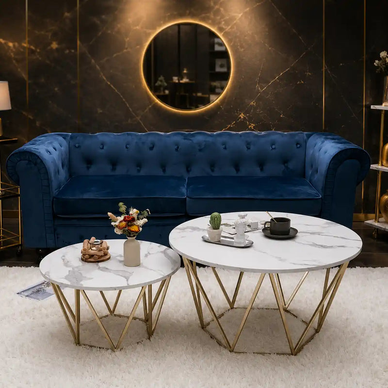 luxury-round-marble-top-metal-coffee-table-duo