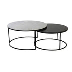 Luxury Round Nesting Coffee Table Set with Marble Top