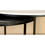 Luxury Round Nesting Coffee Table Set with Marble Top