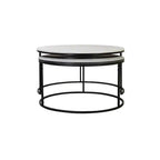 Luxury Round Nesting Coffee Table Set with Marble Top