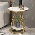 Luxury Round Side Table with Marble Top for Small Spaces