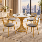 Luxury Round Table Set with 4 Chairs | Modern Home & Café Furniture