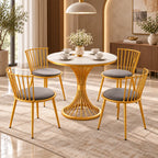 Luxury Round Table Set with 4 Chairs | Modern Home & Café Furniture
