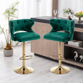 Luxury Royal Green Velvet Bar Lounge Chair with Gold Base