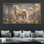 Luxury Royal Horse Fantasy Crystal Glass Wall Painting