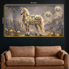 Luxury Royal Horse Fantasy Crystal Glass Wall Painting