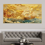 Luxury Sailing Ship Canvas Painting for Wall Decor