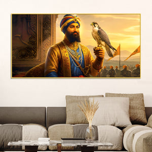 Luxury Sikh Guru Spiritual Canvas Painting for Home & Office