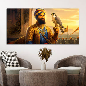 Luxury Sikh Guru Spiritual Canvas Painting for Home & Office
