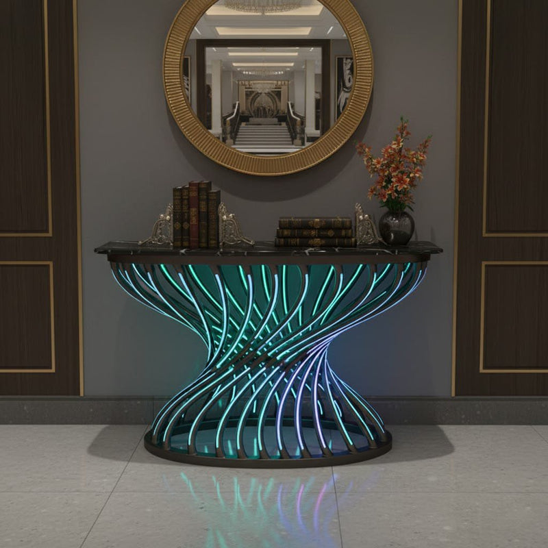 Luxury Spiral LED Console Table | Designer Modern Home Decor (SS 302)