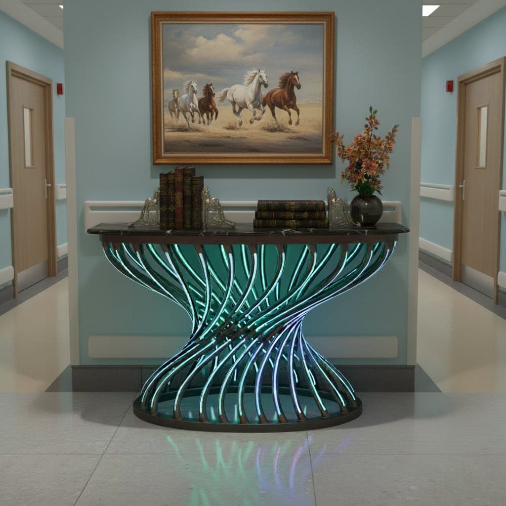 Luxury Spiral LED Console Table | Designer Modern Home Decor