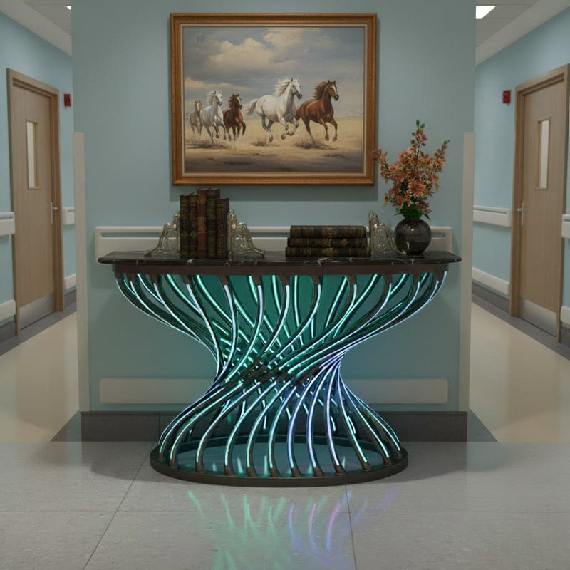 Luxury Spiral LED Console Table | Designer Modern Home Decor