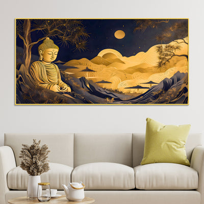 Luxury Spiritual Buddha Wall Canvas Painting for Modern Home