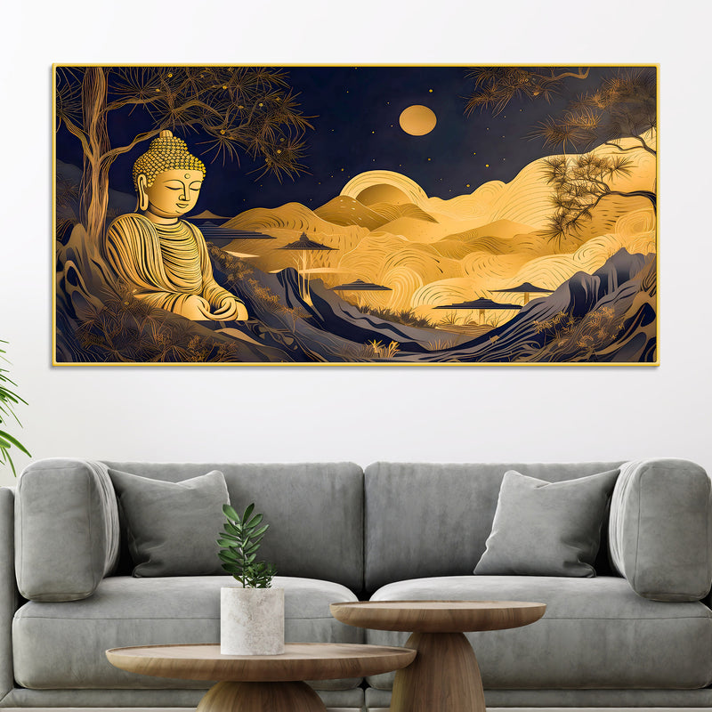 Luxury Spiritual Buddha Wall Canvas Painting for Modern Home