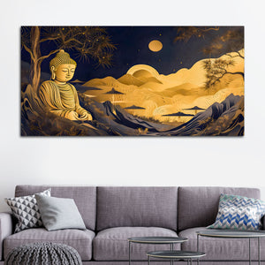 Luxury Spiritual Buddha Wall Canvas Painting for Modern Home