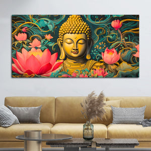 Luxury Spiritual Buddha Wall Painting for Home & Living Room