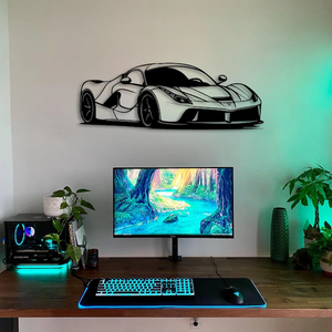 Luxury Sports Car Metal Wall Art for Modern Home Décor