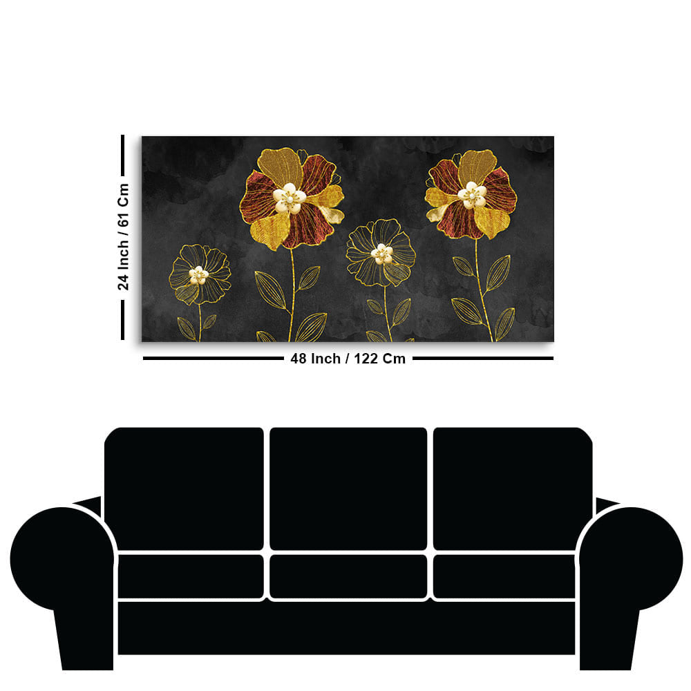 Luxury Style Flower Premium Wall Painting