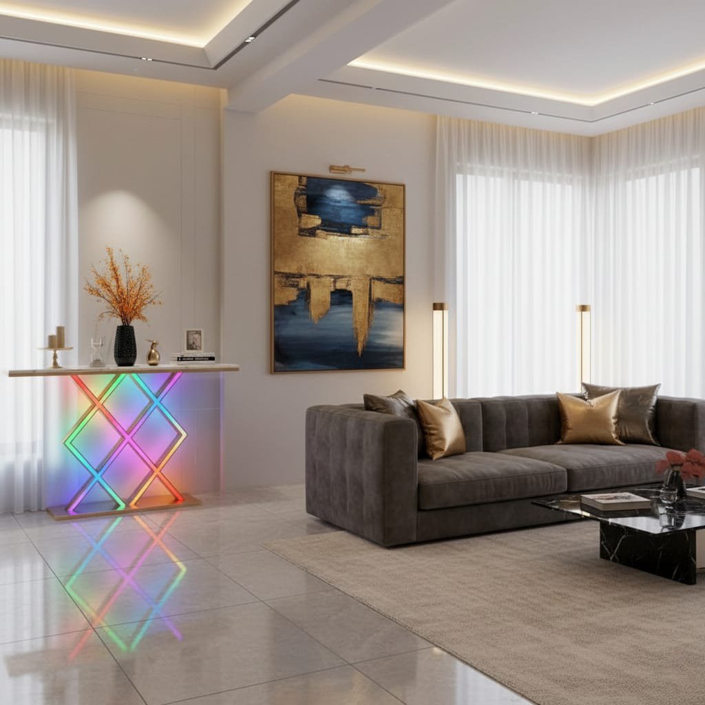 Luxury Style LED Console Table | Designer Modern Home Decor