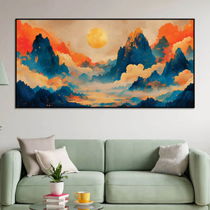 Luxury Sunset Abstract Canvas Wall Decor Painting