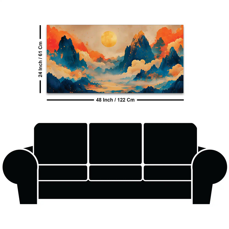Luxury Sunset Abstract Canvas Wall Decor Painting