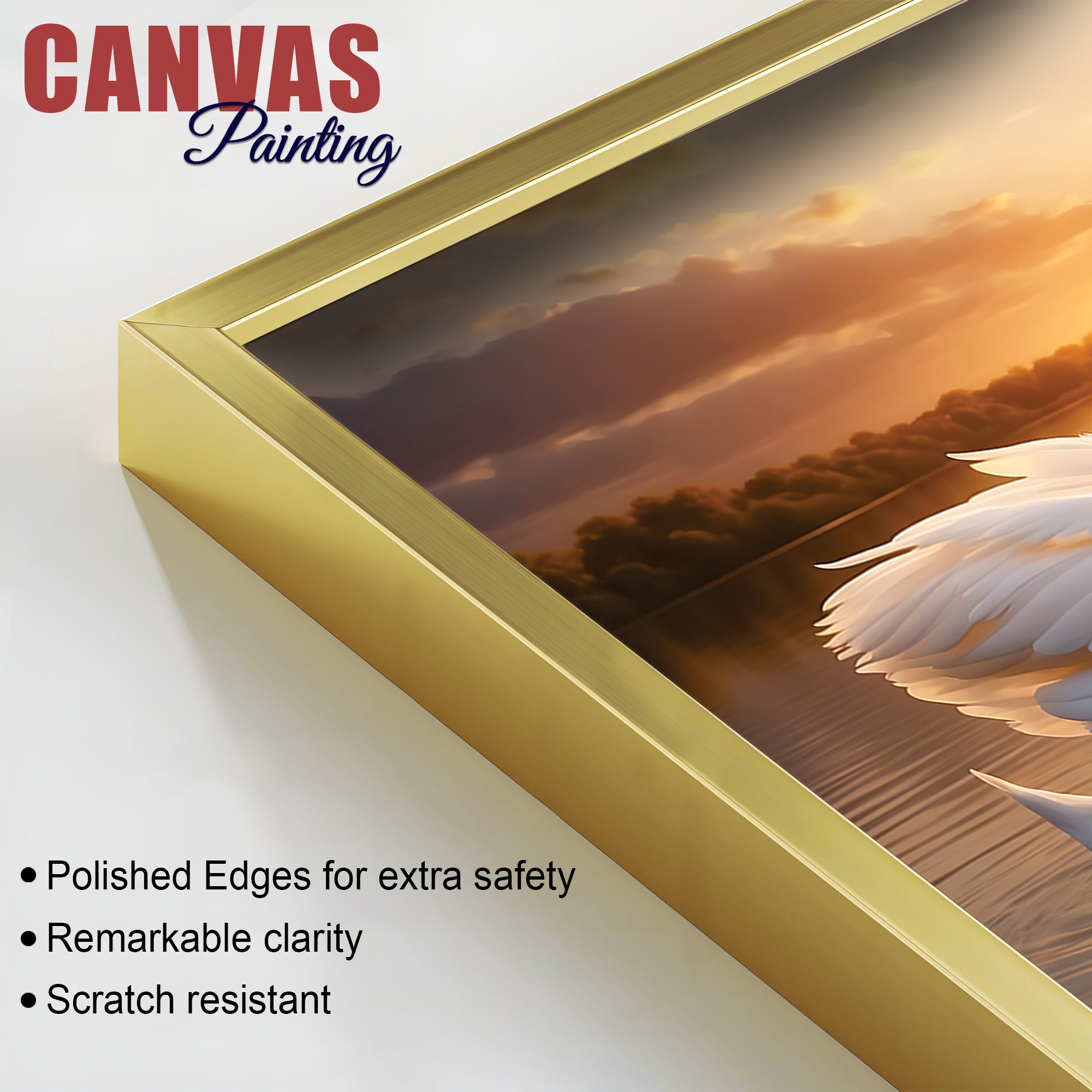 Luxury Swan Couple Wall Art Painting for Romantic Interiors