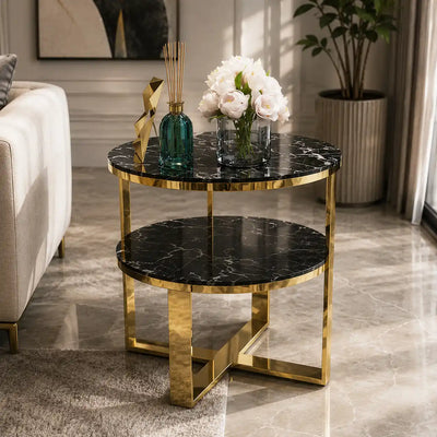 Luxury Table with Double Shelf for Luxury Living Room & Bedroom Décor