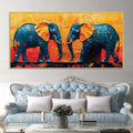 Luxury Textured Elephant Canvas Wall Painting for Bedroom and Living Room