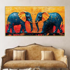 Luxury Textured Elephant Canvas Wall Painting for Bedroom and Living Room