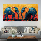Luxury Textured Elephant Canvas Wall Painting for Bedroom and Living Room