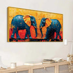 Luxury Textured Elephant Canvas Wall Painting for Bedroom and Living Room