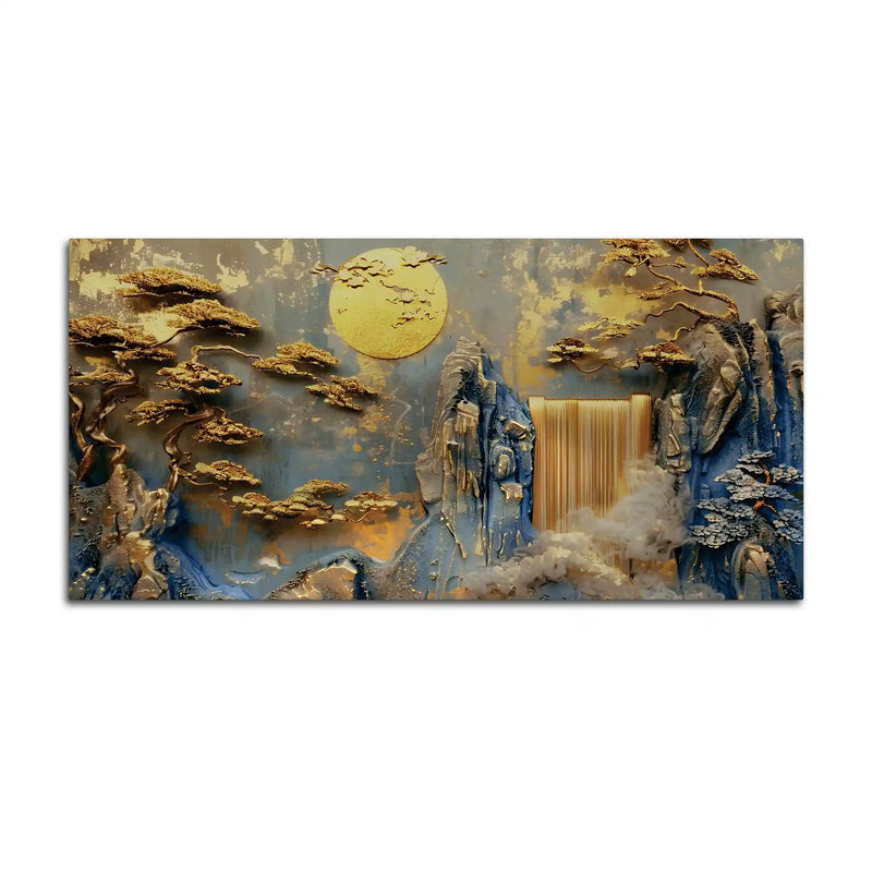 Luxury Textured Mountain Scene Abstract Canvas Painting for Home Decor