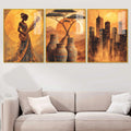Luxury Warm Tone Acrylic Painting Set of 3
