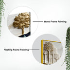 Luxury White and Golden Deer Forest Landscape 3D Canvas Wall Painting