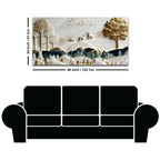 Luxury White and Golden Deer Forest Landscape 3D Canvas Wall Painting