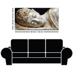 Luxury White and Golden Reclining Buddha 3D Effect Canvas Wall Painting
