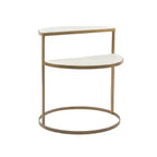 Luxury White Marble Side Table for Small Spaces