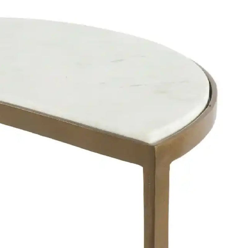 Luxury White Marble Side Table for Small Spaces