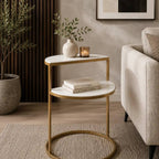 Luxury White Marble Side Table for Small Spaces