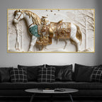 Luxury White Stallion 3D Canvas Wall Painting
